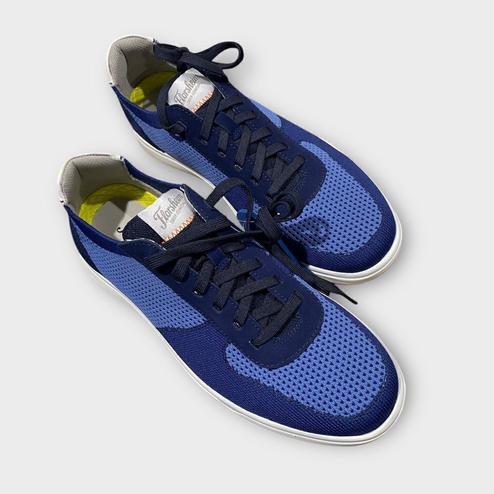 Florsheim Heist Knit Casual Sneaker Men's 7 Wide Blue Leather